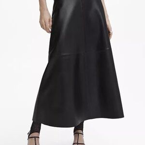 Elegant Black Leather Skirt